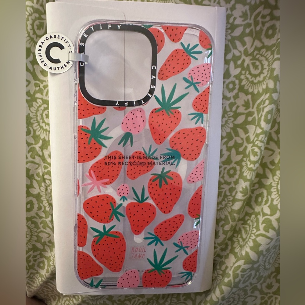 New CASETIFY Bodil Jane Strawberries case for iPhone 16 Pro Max